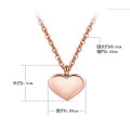 Wholesale Delicate Stainless Steel Heart Pendant Necklace Silver Gold Rose Gold Plated Necklace